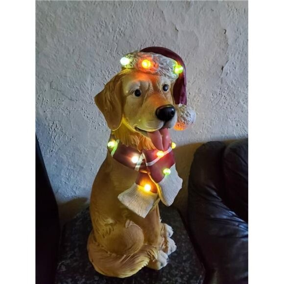 Christmas Holiday 28" Color-Changing LED Dog Statuary - Picture 5 of 9